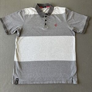 LRG Clothing Equipment Mens Polo Size M VTG Y2K Skate Colorblock Striped 2000s